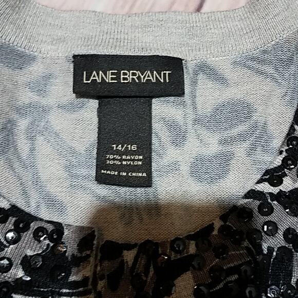 Lane Bryant Cardigan size 16 gray and black - Picture 4 of 7